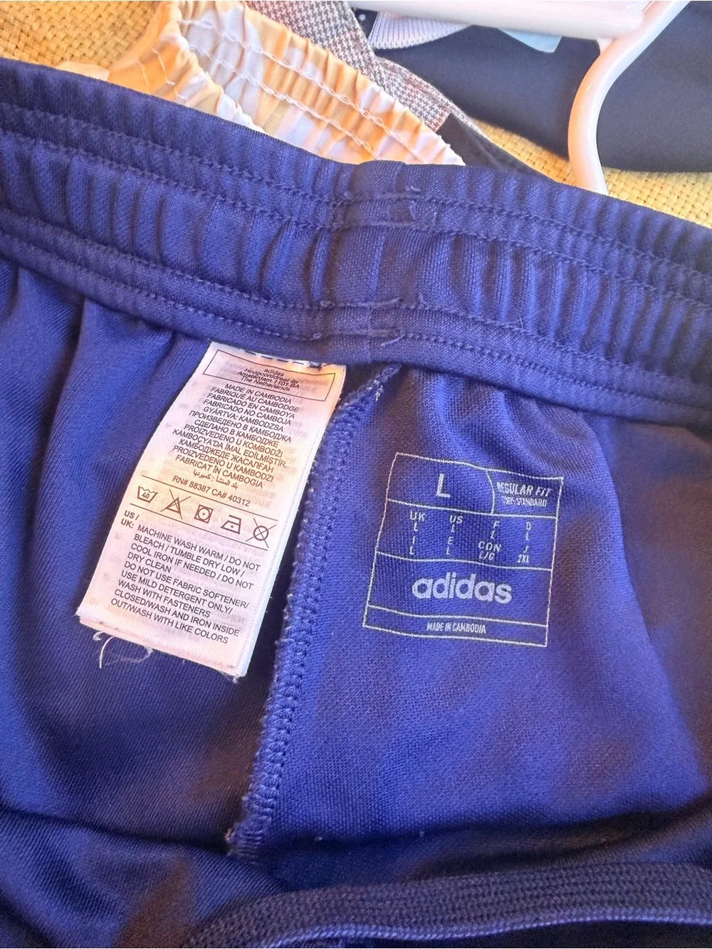 Adidas men’s Navy and White Athletic Track Pants